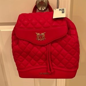 NWT Love Moschino quilted backpack in Rosso Red